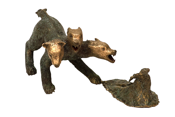 Angeles Guzman Bronze Sculpture Cerberus & Princess