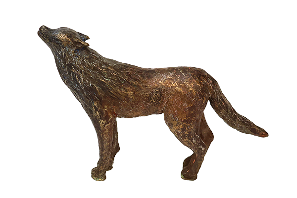 Angeles Guzman Wolf Bronze Sculpture