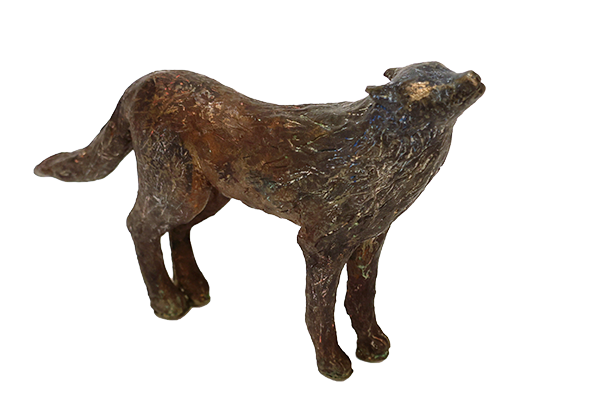 Angeles Guzman Wolf Bronze Sculpture